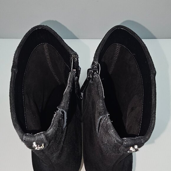 Sam Edelman Ulissa Luster Ankle Boot Womens 8.5 Black Suede Rhinestone Buckle - Picture 11 of 15